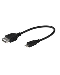 Vivanco 45298 cable USB 0,15 m USB 2.0 Micro-USB B USB A Negro